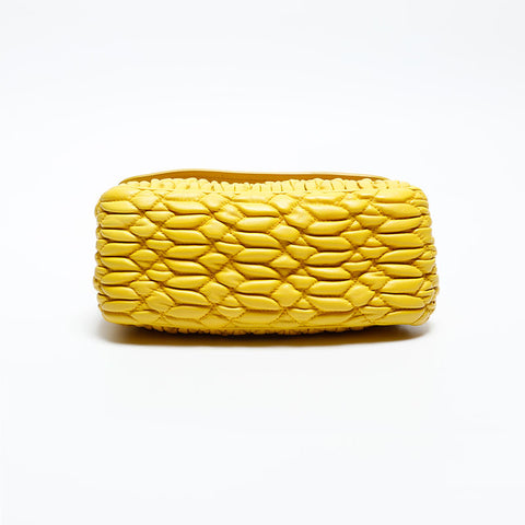 Miu Miu Matelasse Crystal Nappa Shoulder Bag yellow WS12815