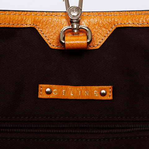 CELINE Carriage Canvas Old Tote Bag Brown WS12819