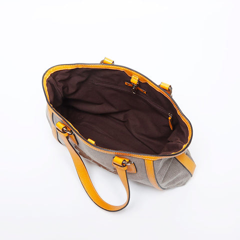 CELINE Carriage Canvas Old Tote Bag Brown WS12819