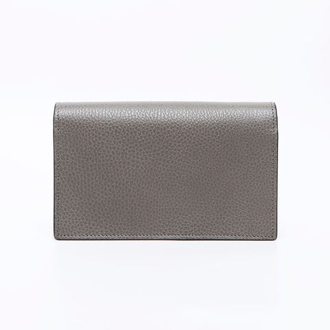 グッチ GUCCI インターロッキング GG レザー チェーン ウォレット ショルダーバッグ グレー WS12824