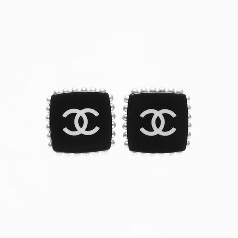 シャネル CHANEL 15P 2015年 ココマーク スクエア ピアス ネイビー WS12826