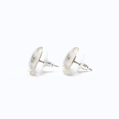 CHANEL 99C 1999 COCO Mark Clear Round Pierce Silver WS12827
