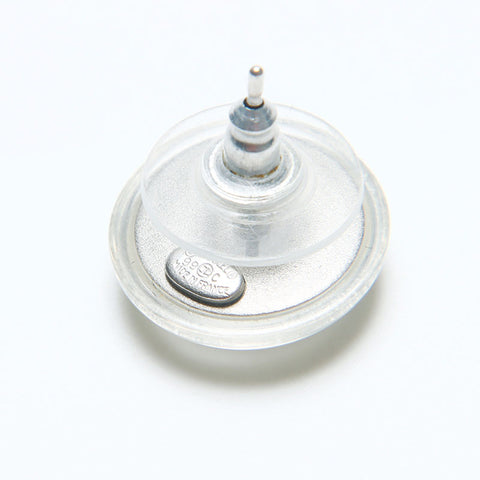 CHANEL 99C 1999 COCO Mark Clear Round Pierce Silver WS12827