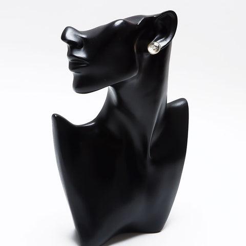 CHANEL 99C 1999 COCO Mark Clear Round Pierce Silver WS12827