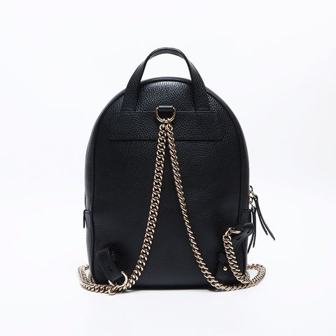black leather gucci backpack women& 39 GUCCI Soho Chain Leather Backpack Daypack black WS12839 – NUIR VINTAGE