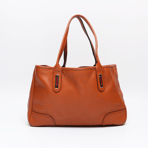 Gucci Leather Tote Bag Brown WS12843