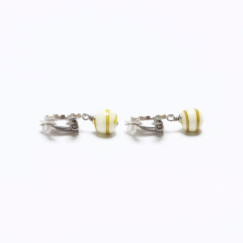 CHANEL 05C 2005 COCO Mark Border Earring Silver Yellow WS12872