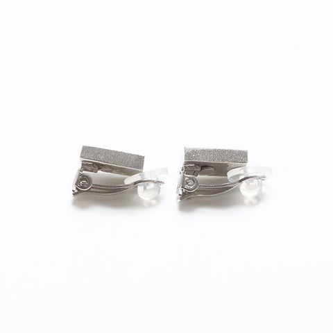 CHANEL 04P 2004 COCO Mark Square Earring Silver WS12873