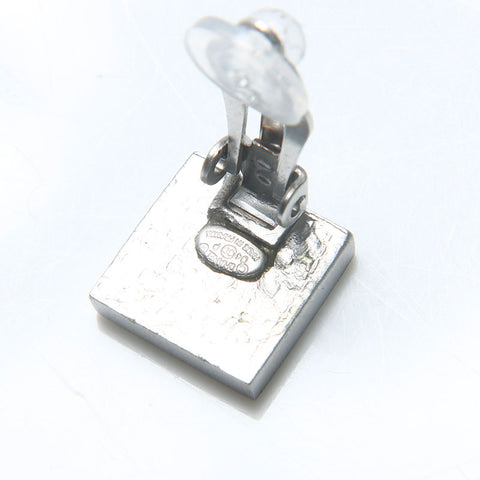 CHANEL 04P 2004 COCO Mark Square Earring Silver WS12873