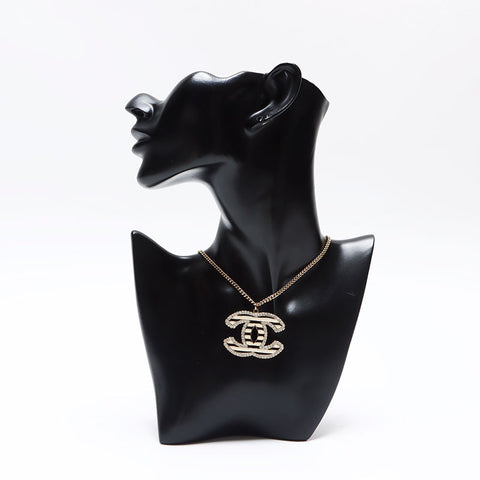 CHANEL 05A 2005 COCO Mark Border Necklace gold WS12874