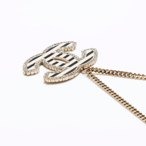 CHANEL 05A 2005 COCO Mark Border Necklace gold WS12874