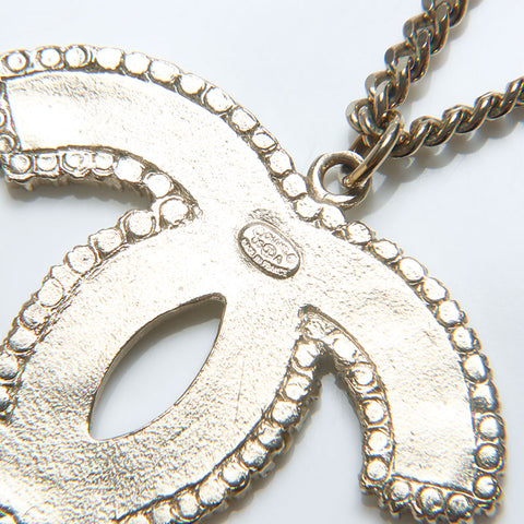 CHANEL 05A 2005 COCO Mark Border Necklace gold WS12874