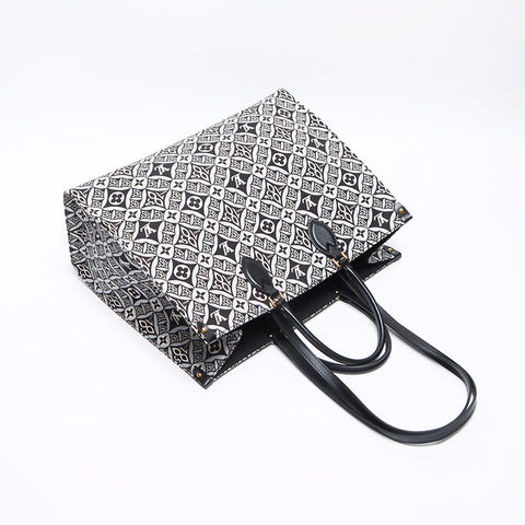 LOUIS VUITTON 2020 M57207 Jacquard Monogram On the Go GM 1854 Tote Bag black WS12879