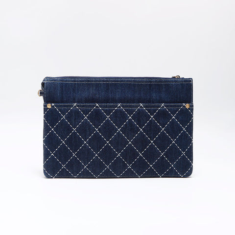 CHANEL 29th series 2019-2020 denim Clutch bag Navy WS12887
