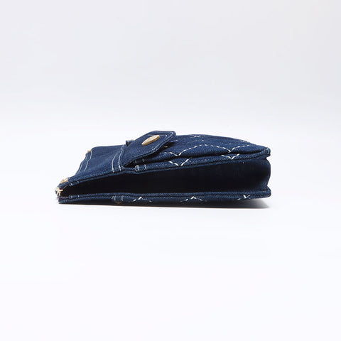 CHANEL 29th series 2019-2020 denim Clutch bag Navy WS12887