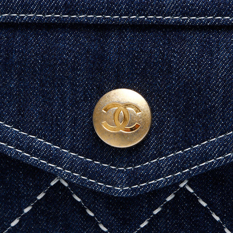 CHANEL 29th series 2019-2020 denim Clutch bag Navy WS12887