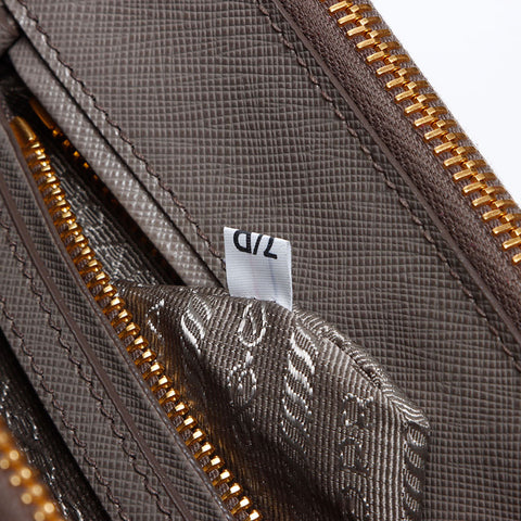 PRADA Saffiano Leather Galleria 2way Handbag beige WS12893