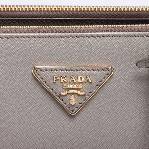 PRADA Saffiano Leather Galleria 2way Handbag beige WS12893