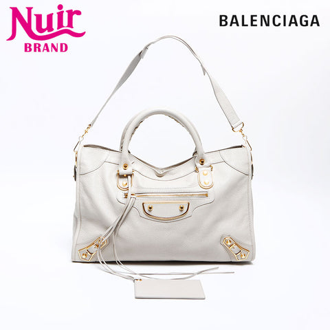 BALENCIAGA Classic 2way City Shoulder Bag Ivory WS12894