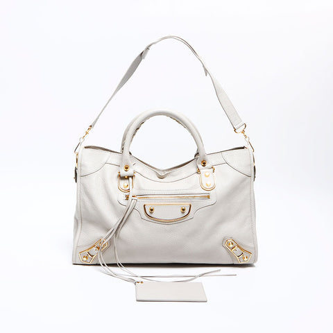 BALENCIAGA Classic 2way City Shoulder Bag Ivory WS12894