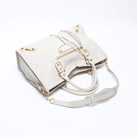 BALENCIAGA Classic 2way City Shoulder Bag Ivory WS12894