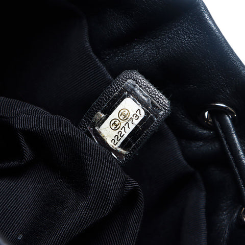 CHANEL 22 V 缝线链条背包背包黑色 WS12896
