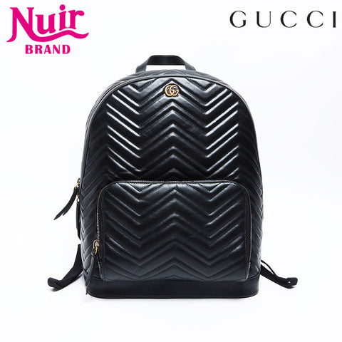 グッチ GUCCI GGマーモント レザー リュック・デイパック ブラック WS12901