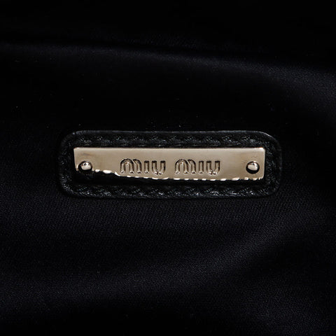 Miu Miu Sequined leather Baltic bag Shoulder Bag black WS12903