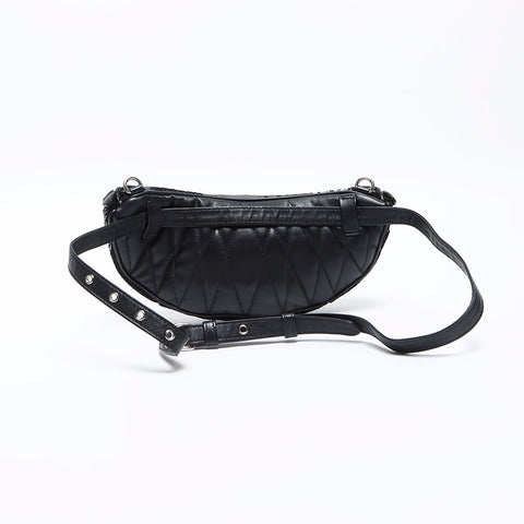 Miu Miu Sequined leather Baltic bag Shoulder Bag black WS12903