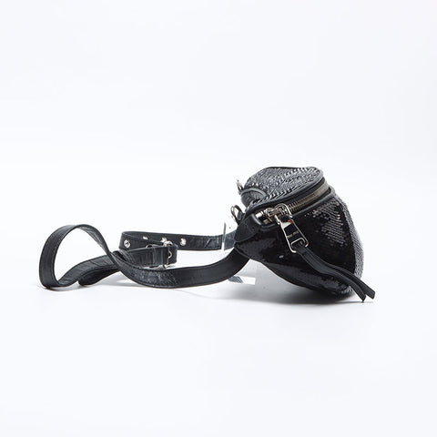 Miu Miu Sequined leather Baltic bag Shoulder Bag black WS12903