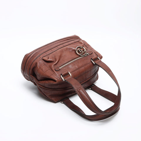 CHANEL Leather COCO Mark 11th Chocolate Bar Shoulder Bag Brown WS12904
