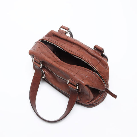 CHANEL Leather COCO Mark 11th Chocolate Bar Shoulder Bag Brown WS12904