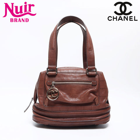 CHANEL Leather COCO Mark 11th Chocolate Bar Shoulder Bag Brown WS12904