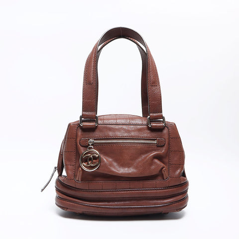 シャネル CHANEL レザー ココマーク 11番台 チョコバー ショルダーバッグ ブラウン WS12904