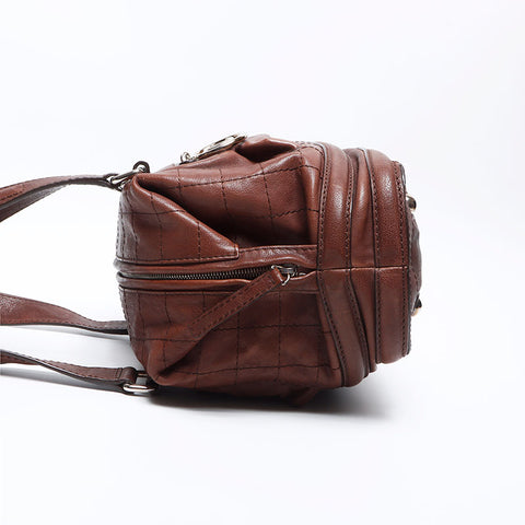 CHANEL Leather COCO Mark 11th Chocolate Bar Shoulder Bag Brown WS12904