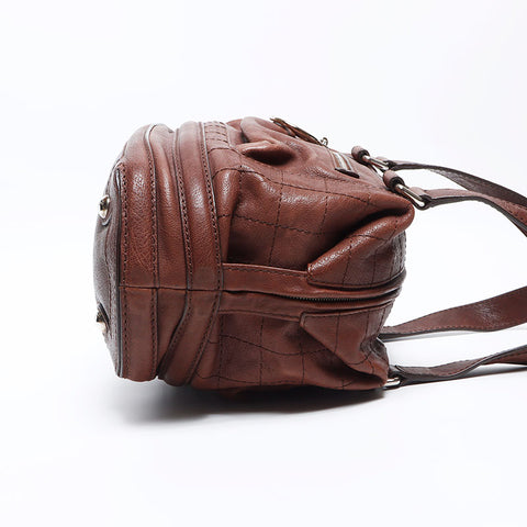 CHANEL Leather COCO Mark 11th Chocolate Bar Shoulder Bag Brown WS12904