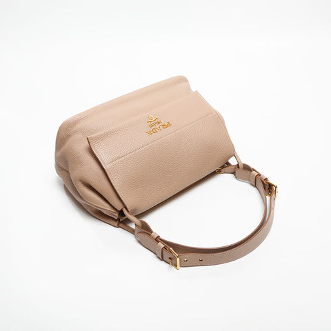 PRADA Logo Vitello Dino 2way Shoulder Bag pink WS12908