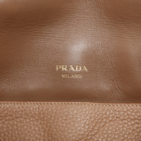 PRADA Logo Vitello Dino 2way Shoulder Bag pink WS12908