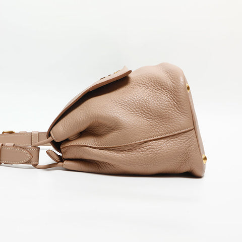 PRADA Logo Vitello Dino 2way Shoulder Bag pink WS12908