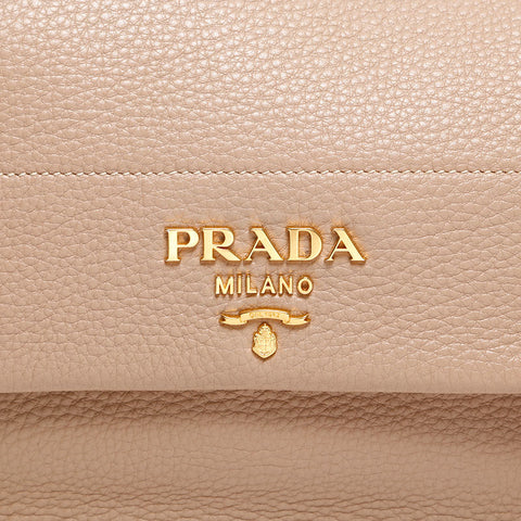 PRADA Logo Vitello Dino 2way Shoulder Bag pink WS12908