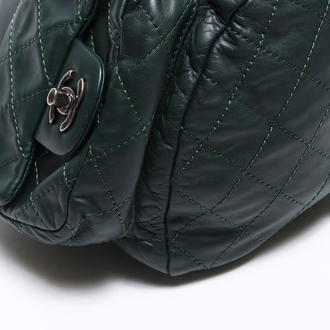 CHANEL No. 17 2013 Lambskin COCO Mark Chain Backpack Â· Daypack green WS12911
