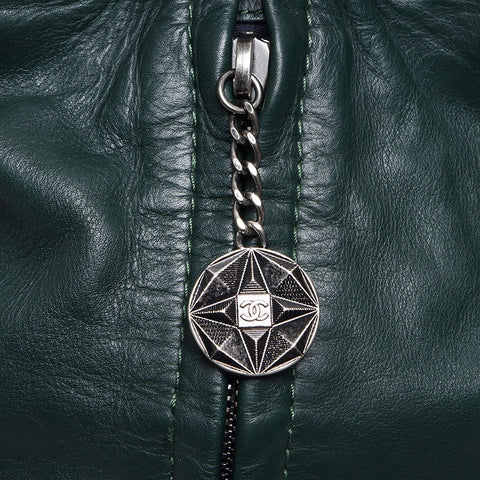 CHANEL No. 17 2013 Lambskin COCO Mark Chain Backpack Â· Daypack green WS12911