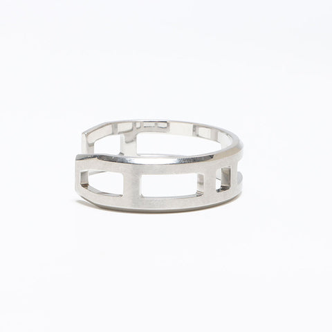 HERMES Play Bangle T4 bracelet Silver WS12919