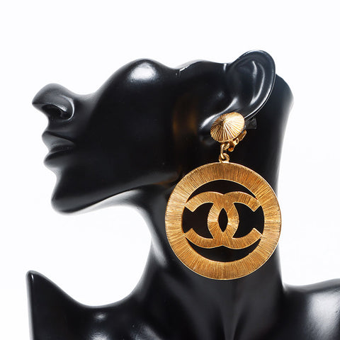 CHANEL Deca COCO Mark 93A 1993 Earring gold WS12923