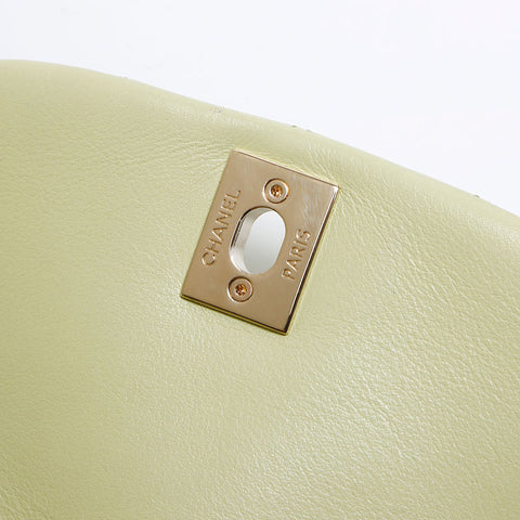 CHANEL Matelasse Lambskin Mini Chain Backpack Â· Daypack green WS12924