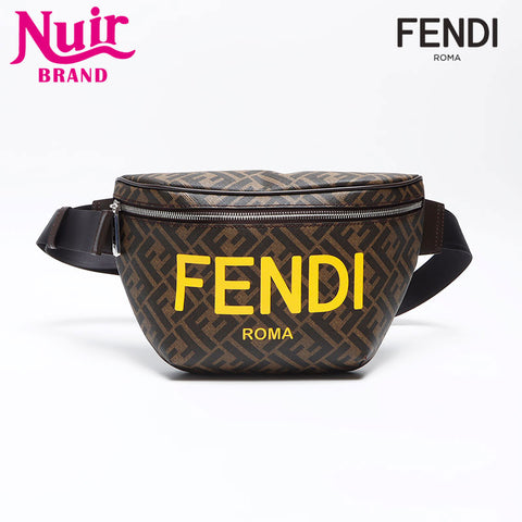 FENDI Zucca PVC logo Waist bag Brown WS12929
