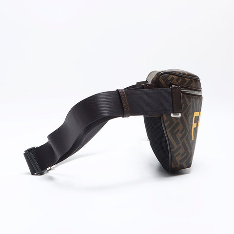 FENDI Zucca PVC logo Waist bag Brown WS12929