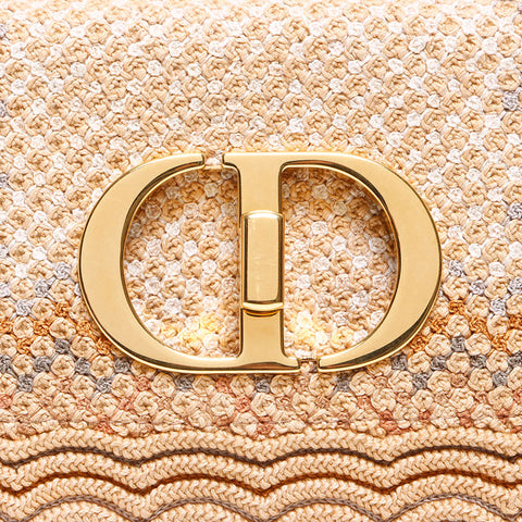 Christian Dior Karo Chain 2021s Raffia Shoulder Bag beige WS12936