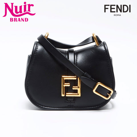 FENDI Kamon Nano 2023FW Leather Shoulder Bag black WS12937