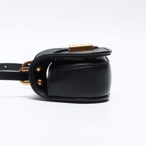 FENDI Kamon Nano 2023FW Leather Shoulder Bag black WS12937
